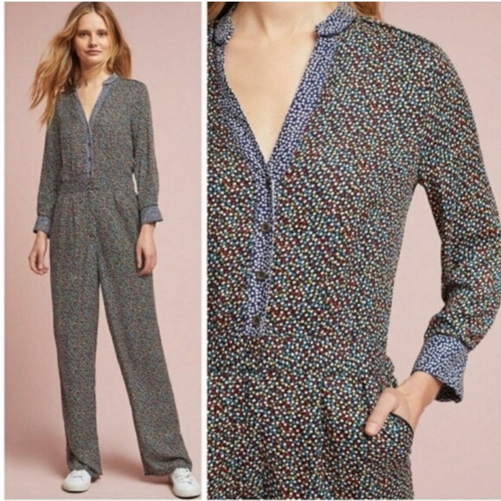Anthropologie ett:twa Christene Silken Jumpsuit